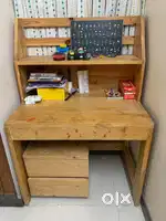 Designer Study table rubberwood with side storage unit 2 nos