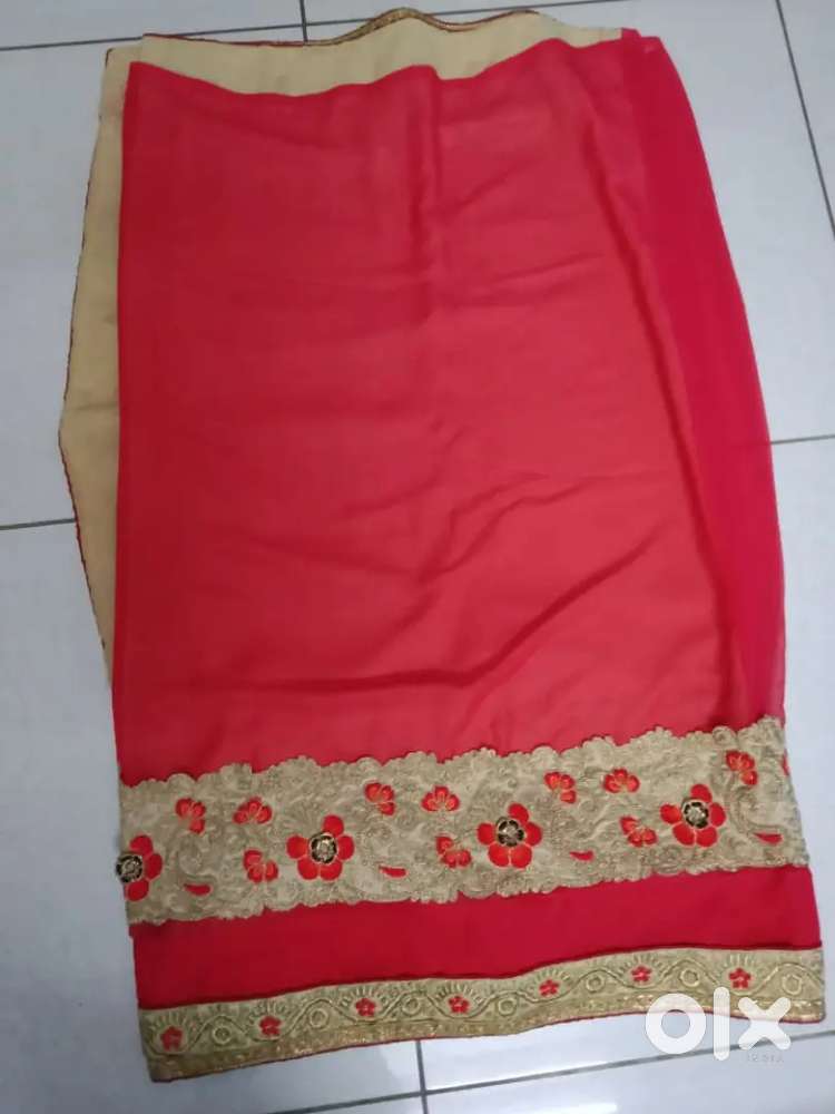 Double color party wear saree