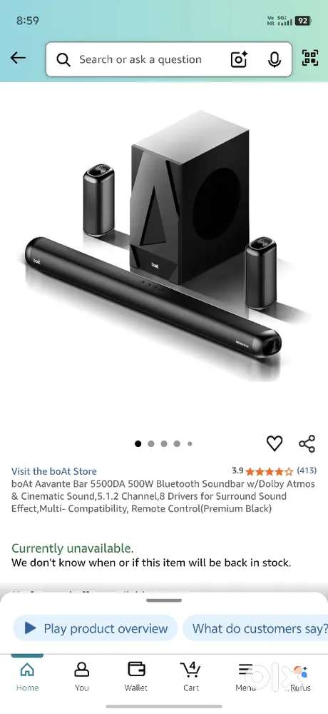 Boat sound bar 5500DA dolby atoms
