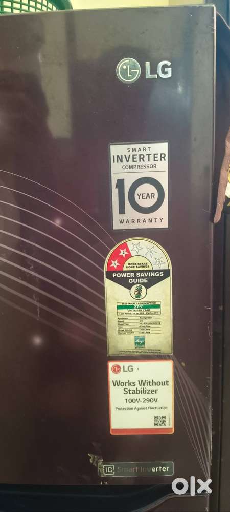 Lg refrigerator duble door 280 liters