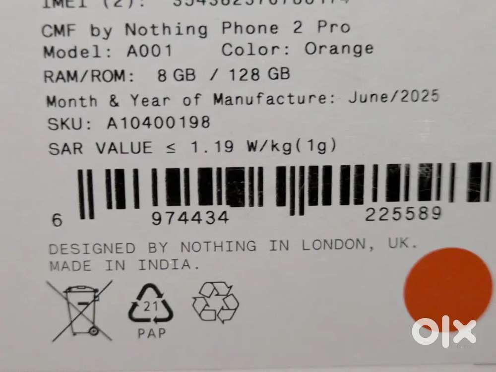 Brand new CMF 2 PRO 8G, 128 GB not used just open box