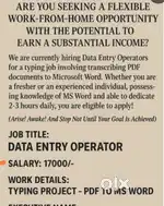 Data entry operator 10th pass