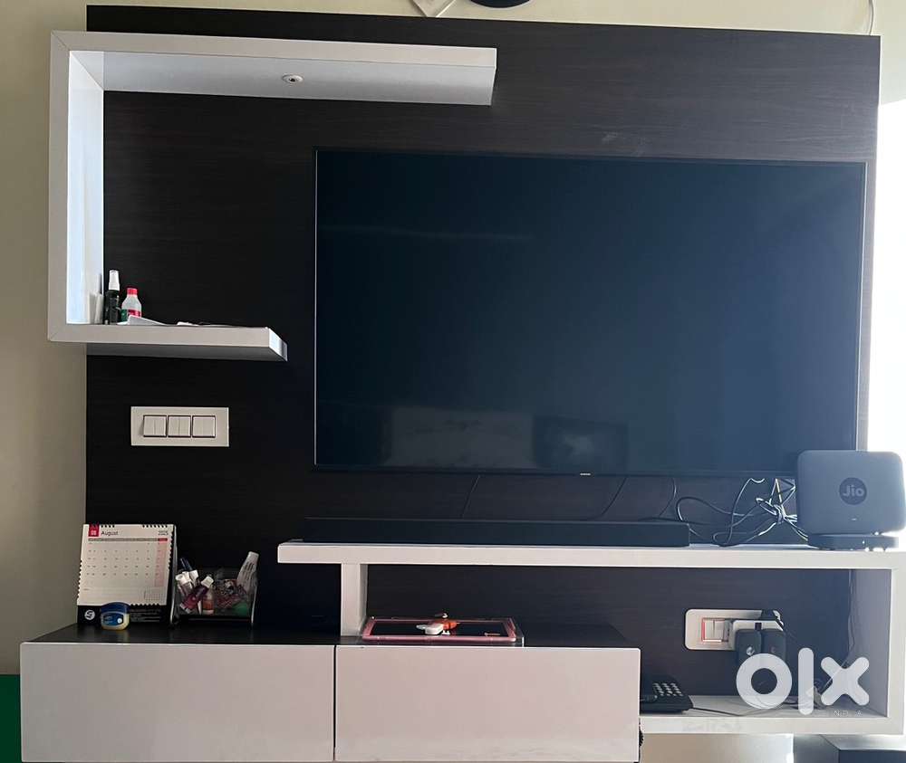 Wall panel with two drawers.