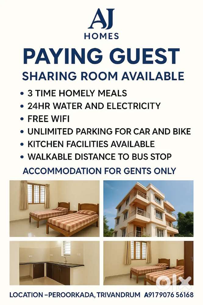 AJ HOMES PAYING GUEST WITH HOMELY MEALS
