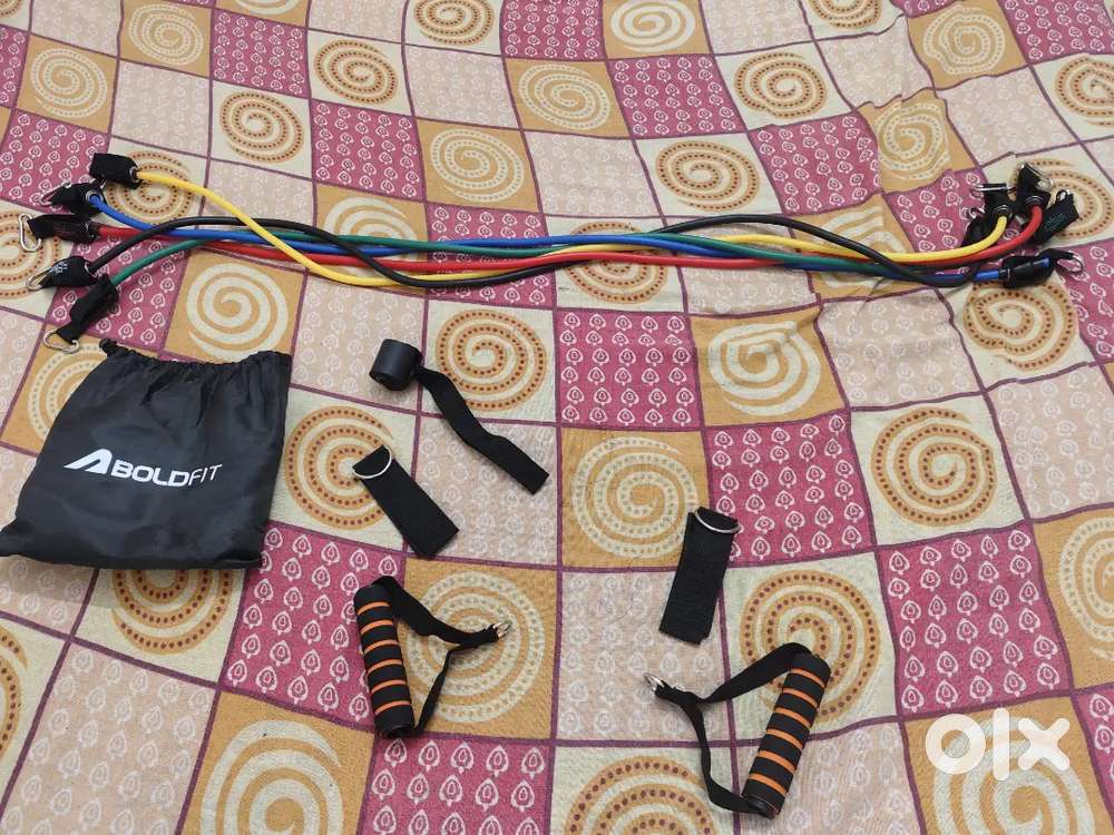 Boldfit 11-Piece Resistance Tube Set - Complete Home Gym Kit (100 LBS