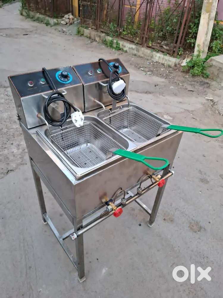 deep fryer electric + gas double bucket (Brand-New) For Sale