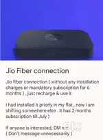 Jio Fiber connection
