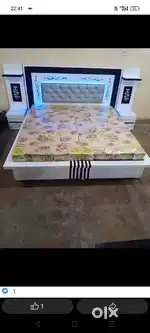 Brand New Fresh Designer Duble Bed With Side Table Storage box