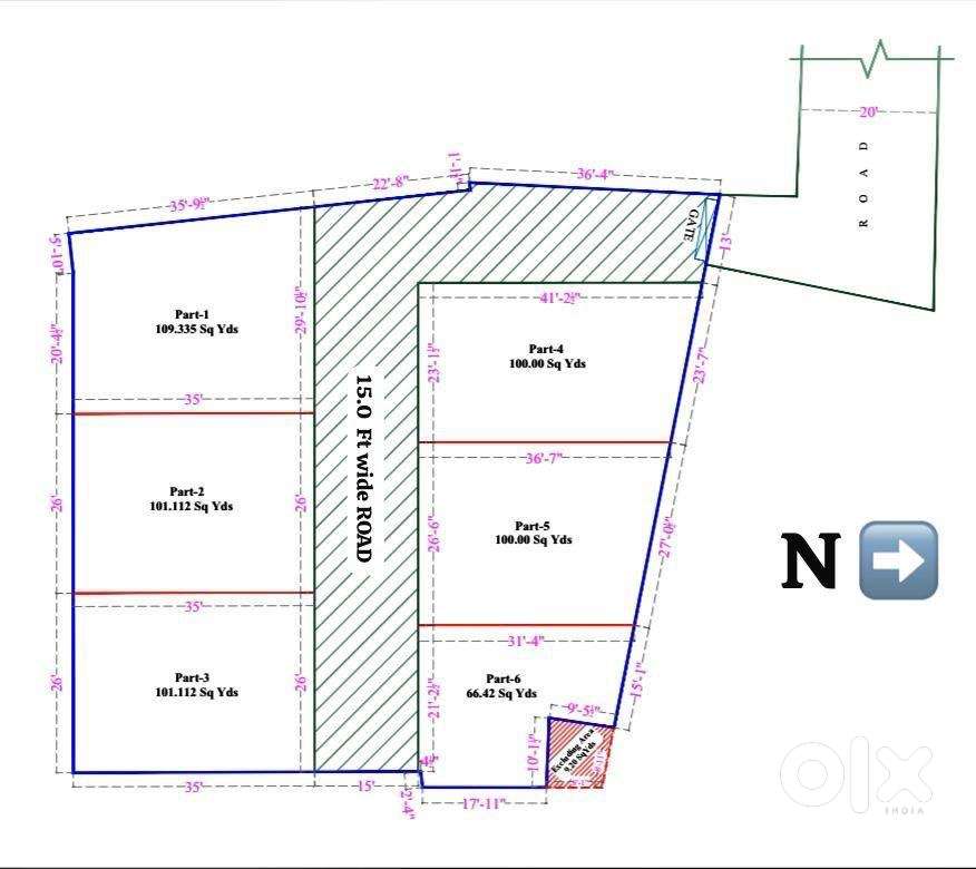 100 to 110 sq yards plots for sale in mosarambagh