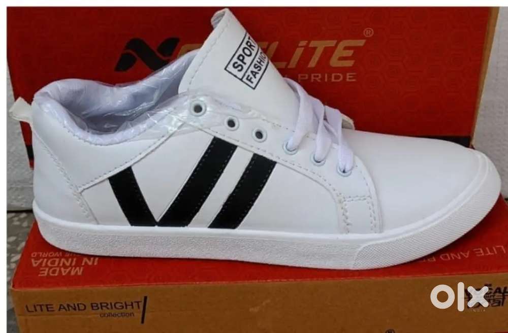 Black strip white shoes lot