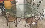 Round glass dining table