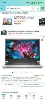 DELL G5515 16GB Ram 500 GB Nvm 4GB RTX 3050