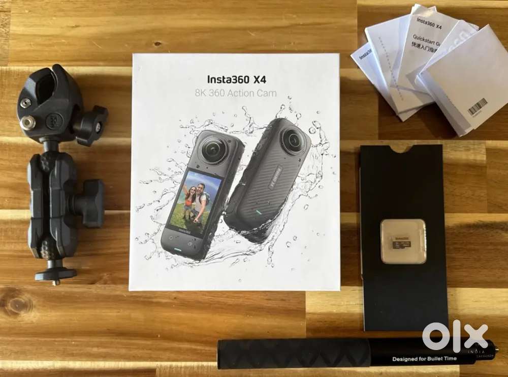 Insta360 X4 ONE X4 8K 360 + 256GB Card + Invisible Stick + Motorcycle