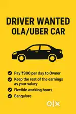 Driver Required for Ola/Uber Car – Daily Rent Model