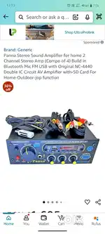 Panna Stereo Sound Amplifier for home 2 Channel Stereo Amplifier