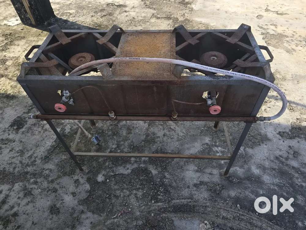 Commercial double burner gas stove
