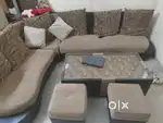 L shaped 6 seater sofa along with 2 small searing