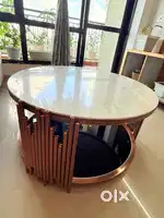 Round marble and Glass table