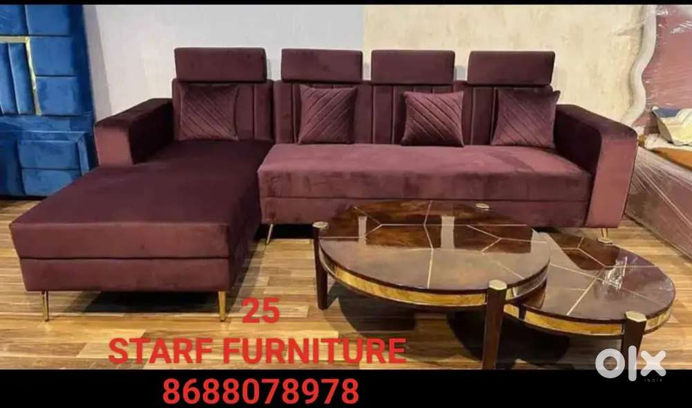 Luxurious design model L shape sofa set with launger available in star