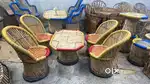 Bamboo chair table set / outdoor furniture set / mudda chairs set cafe