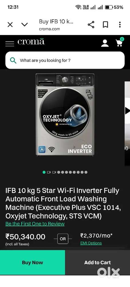IFB 10kg front loading washing machine