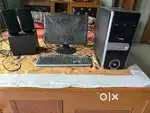 Monitor, speakers, keyboard, mouse, cpu