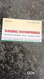 Need worker/helper for electrical sanitary and paints shop