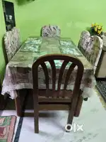Dinning table with six chairs (Sagwan)