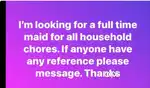 Full time house maid