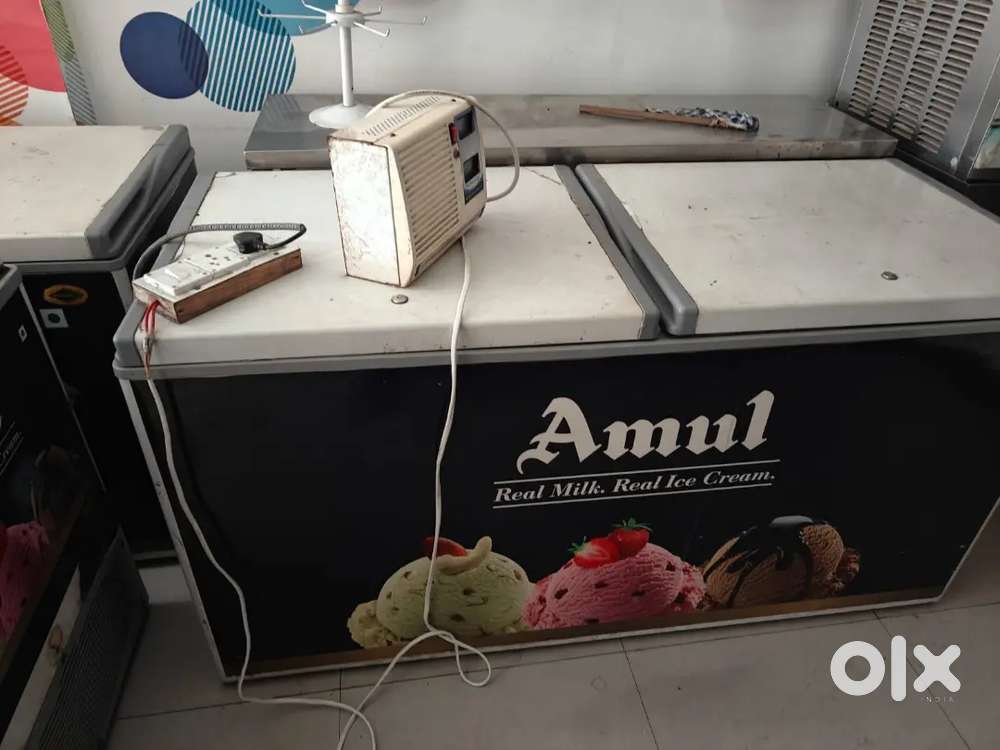 Four Deep freezers, 1 cold bain marie,1 softy machine