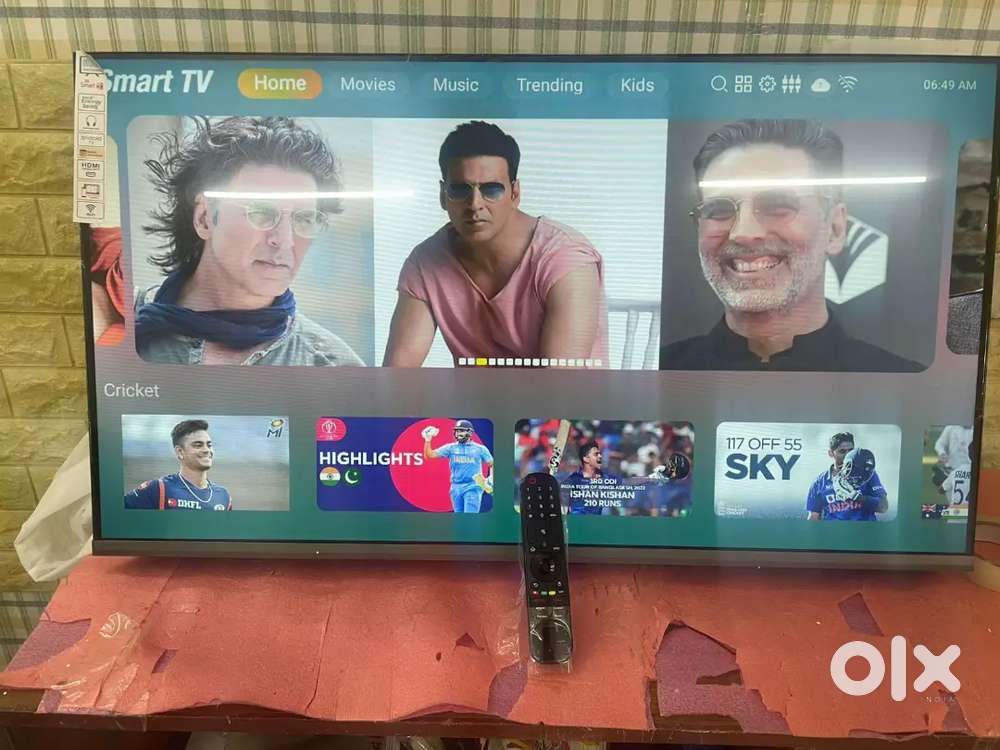 Led tv 32 inch android smart slim model with sound bar built-in