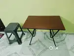 Superb Condition Study Table and Good quality plastic stool