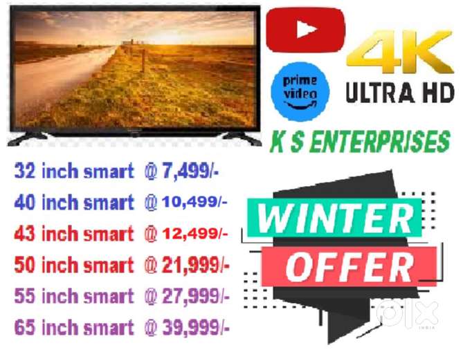 65 INCH SMART, ORIGNAL 4K,VOICE COMMAND,BLUE TOOTH LED IN 39,999/-ONLY