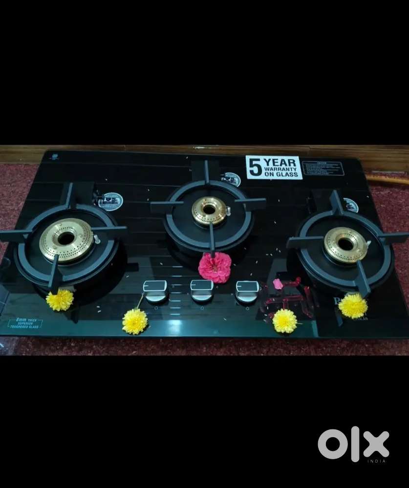 Prestige Gas Stove/Hob top 8mmThick Tough Glass; Automatic (3 Burners)