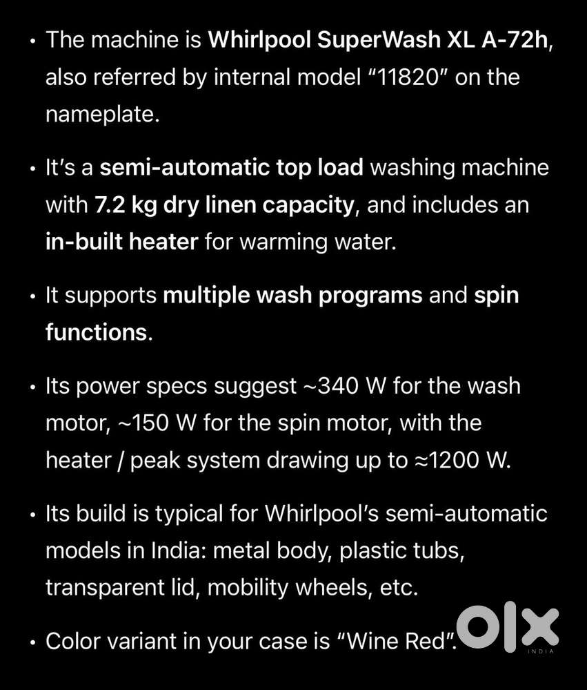 Whirlpool Washing machine