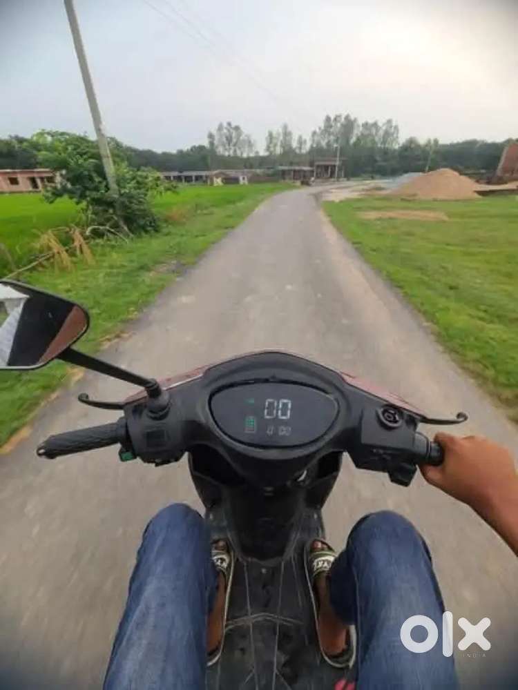 Electric scooter in red colour red