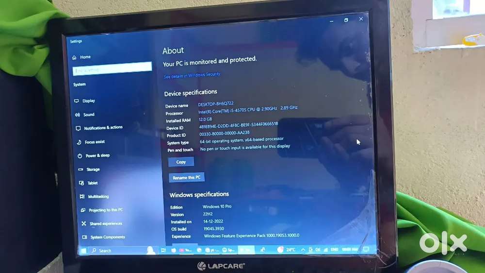 Computer (i5 processor, 12GB Ram, 250 GB SSD)