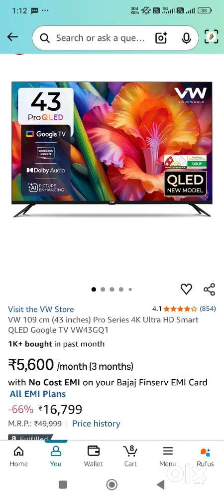 I am selling my 43inc Tv with online Bill I am perched in October 2025