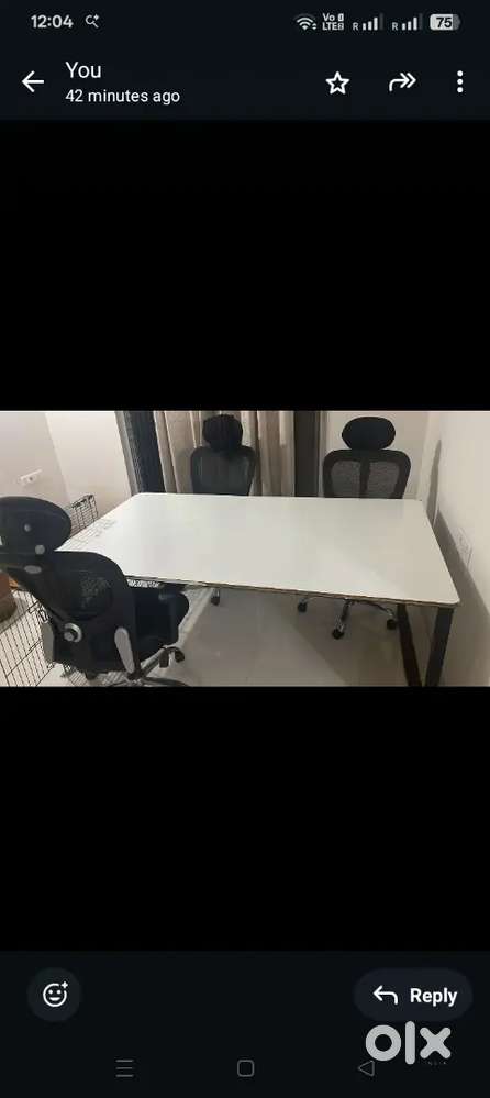 4 office chair + table