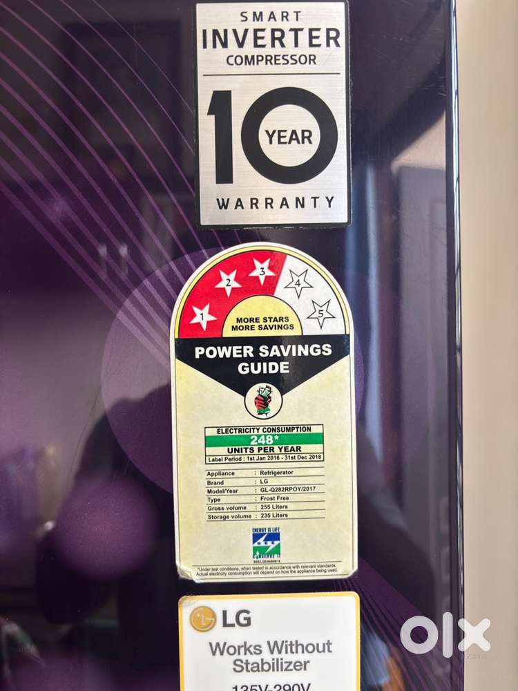 LG 255L 3 Star Inverter Refrigerator  8 yrs Excellent Condition