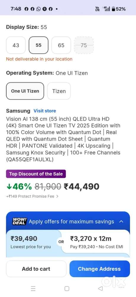 Brand new 55 and 65 inch Original SAMSUNG SMART TV's