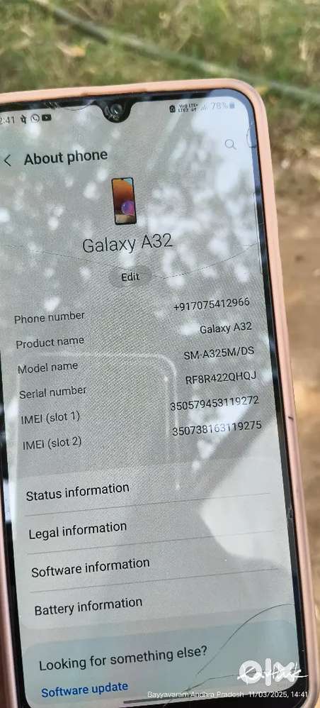 Galaxy A32  good condition just looking good i want upgrade to my Mobi