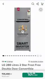 Unused LG Refrigerator for sell brand new 2025 model 288 ltrs