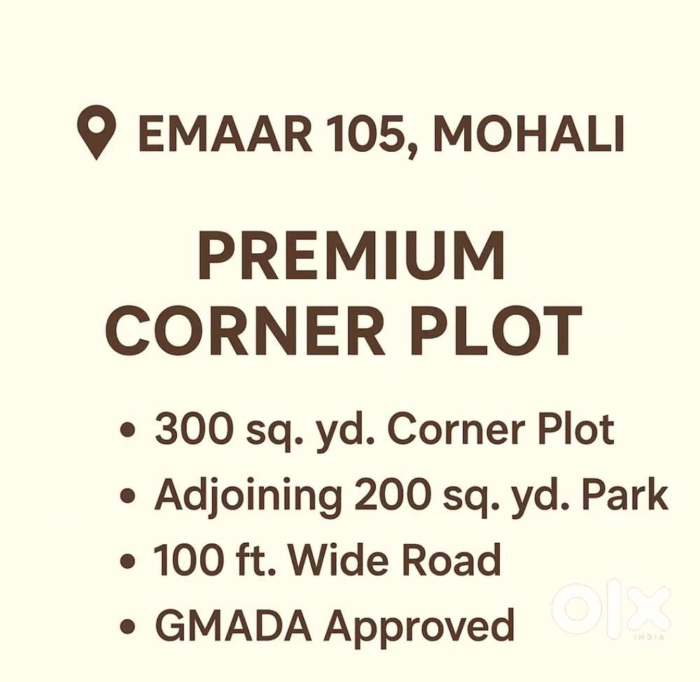 300sqyd corner adjoining 200sqyd personal park in Emaar 105