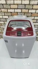6.2kg capacity red and grey colour topload fully automatic machine