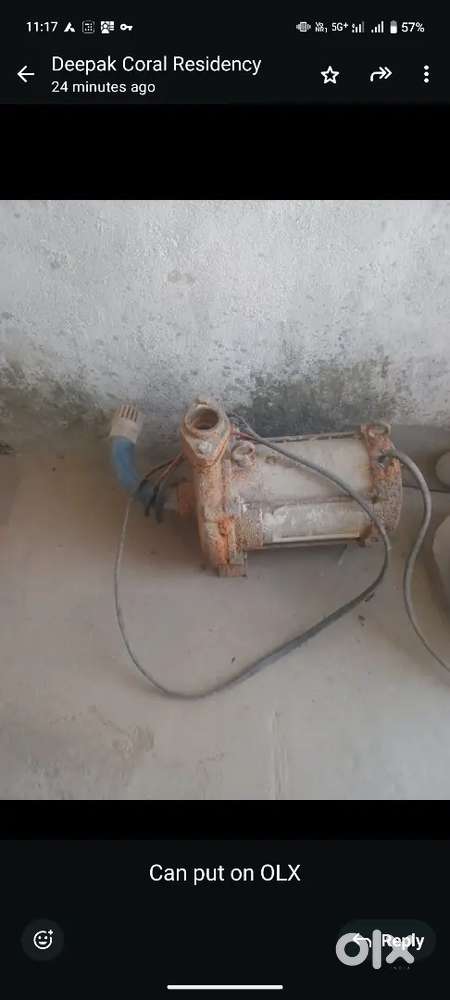 1 H.P. submersible water motor with starter switch 2 years old.