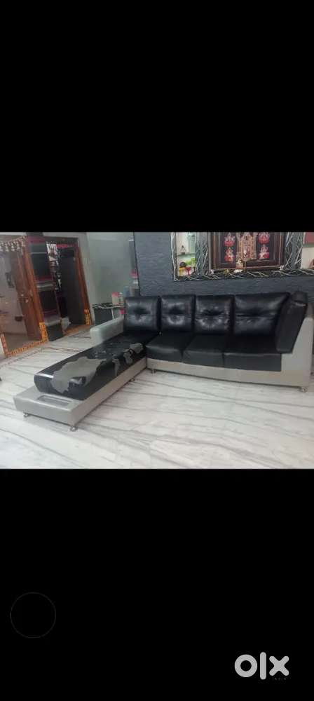 Sofa set black and grey