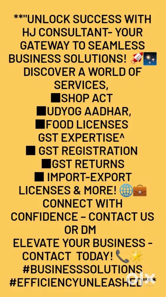 Shop act, GST registration, Udyog Aadhar,Food License