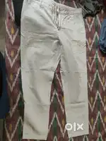 White and blue Casual trousers