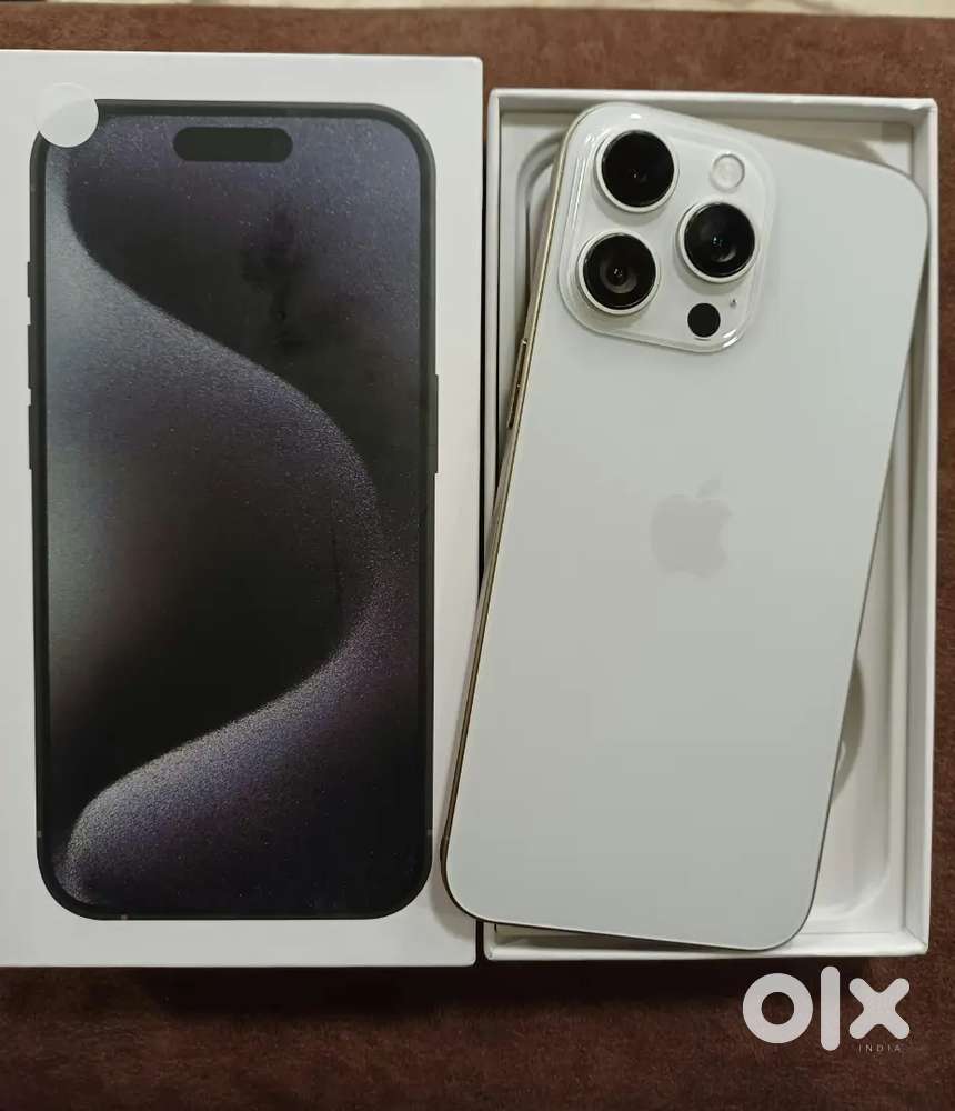 Iphone 15 Pro 256gb white colour ith cable and 2 cover USA mobile